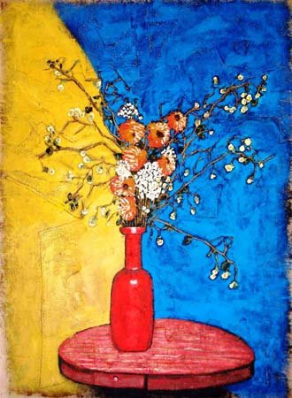 Jarron de flores secas