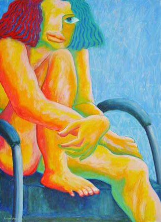 Muchacha con pelo bicolor