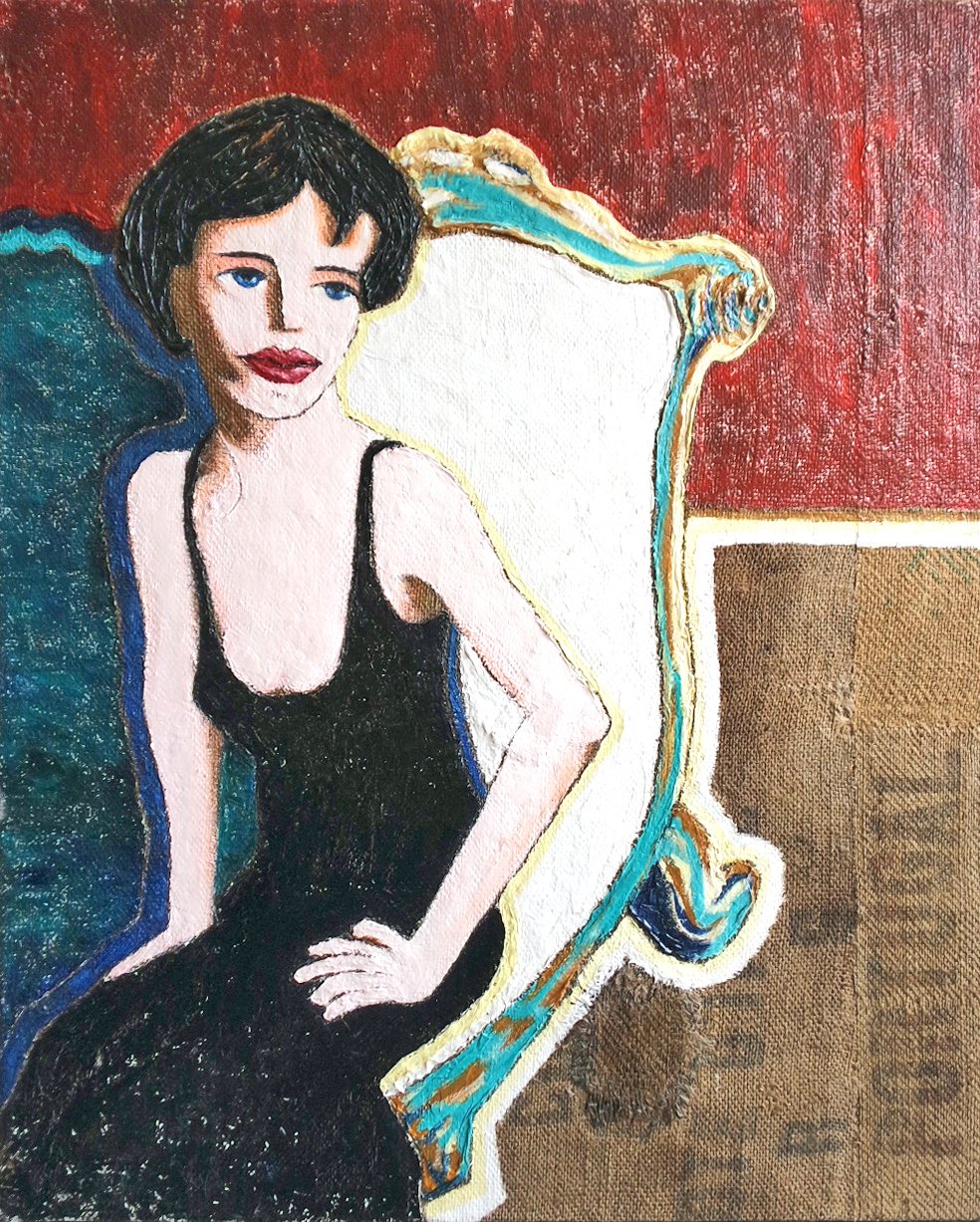 Muchacha de vestido negro