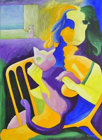 Mujer con gato